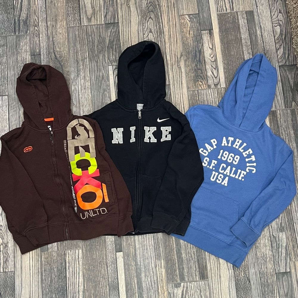 🔥🔥 Bundle of 3 - NIKE, GAP & ECKO UNLTD. Youth Size Large HOODIE JACKETS - EUC